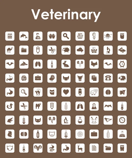 Conjunto de ícones veterinários simples —  Vetores de Stock