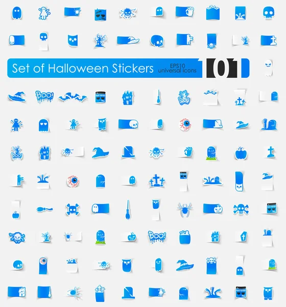Conjunto de ícones de Halloween simples — Vetor de Stock