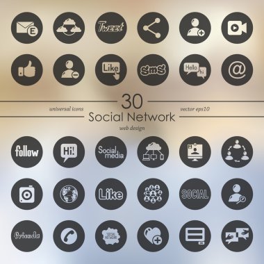 bir dizi sosyal ağ simgesi