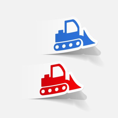 buldozer gerçekçi çıkartmaları 
