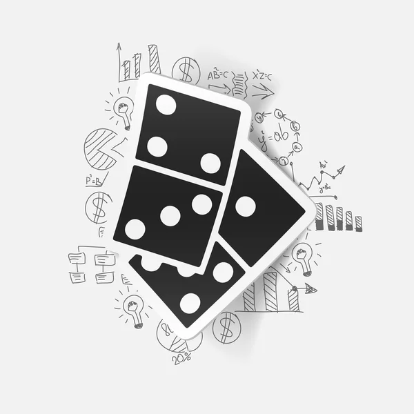 Icono de dominó en el fondo de fórmulas — Vector de stock