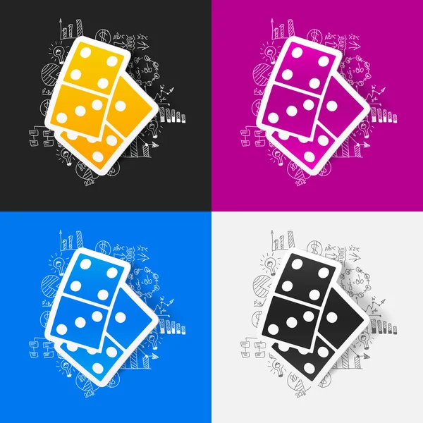 Conjunto de iconos de dominó — Vector de stock