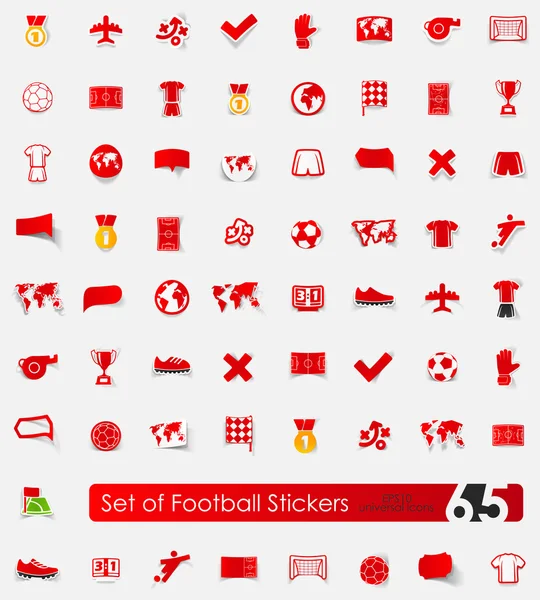 Conjunto de adesivos de futebol — Vetor de Stock