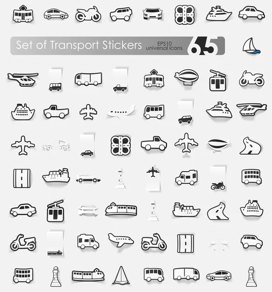 Set van vervoer stickers — Stockvector