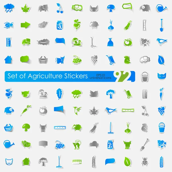 Set of agriculture stickers — Stock Vector