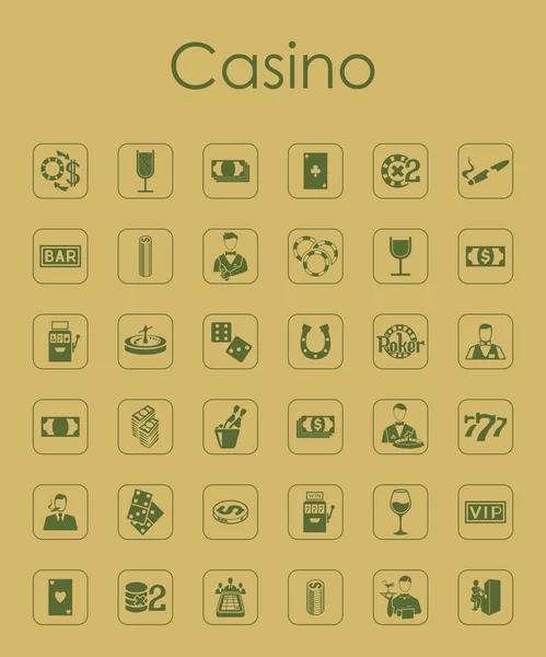 Set of casino simple icons — Stock Vector