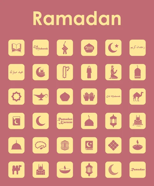 Conjunto de iconos simples ramadán — Archivo Imágenes Vectoriales