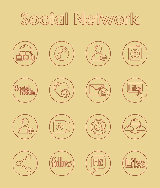 Conjunto de iconos de redes sociales — Vector de stock