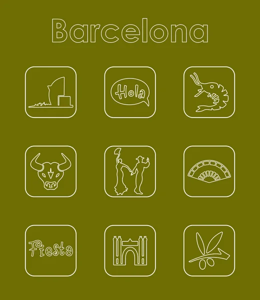 Set of Barcelona icons — Stock Vector