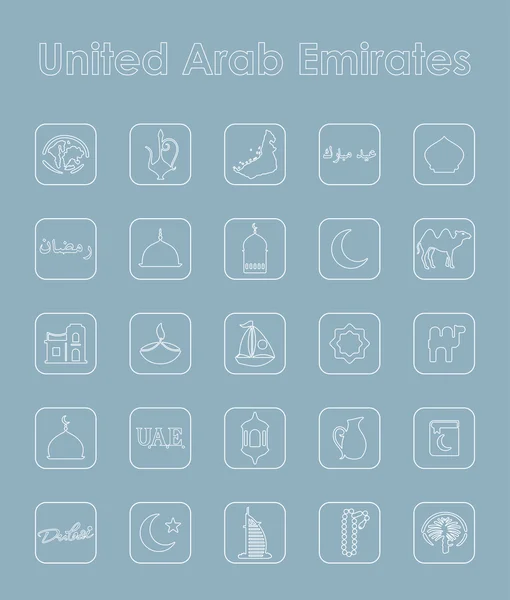 Conjunto de iconos de Emiratos Árabes Unidos — Vector de stock