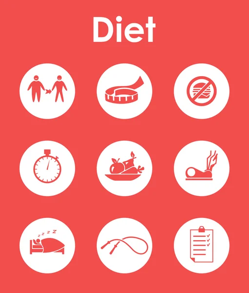 Set van dieet pictogrammen — Stockvector