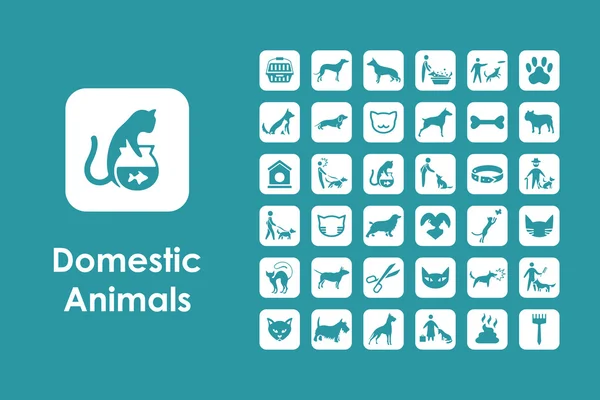 Set of pets simple icons — Stock Vector