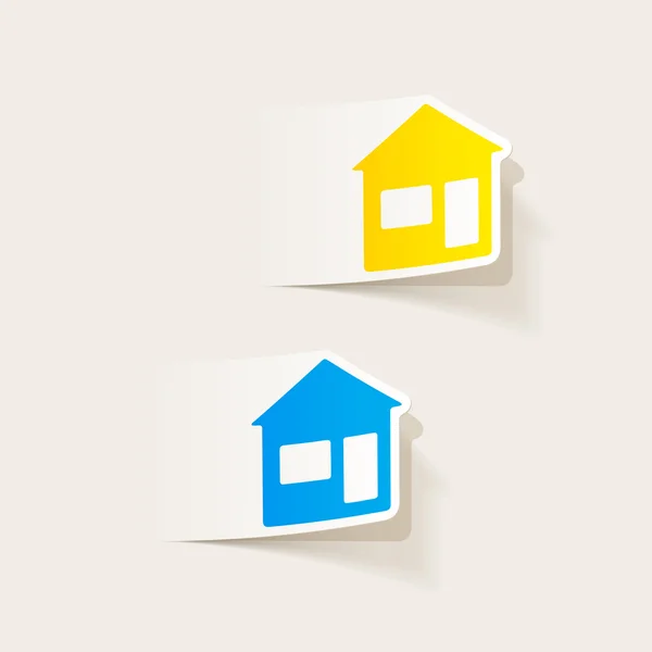 House realistiska klistermärken — Stock vektor