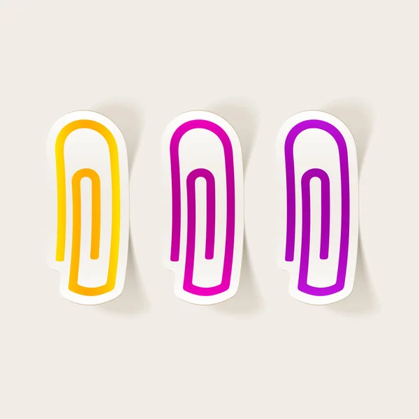 Paper clip realistic stickers — Stock Vector