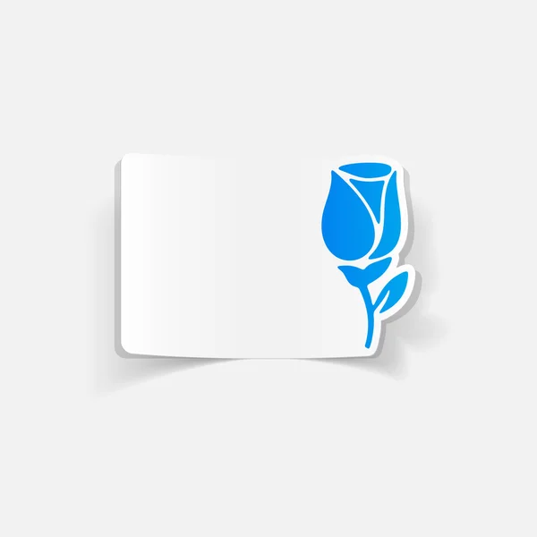 Rose realistic sticker — Stock Vector