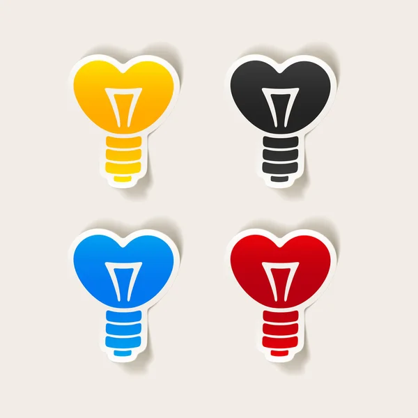 Lamp realistische stickers — Stockvector