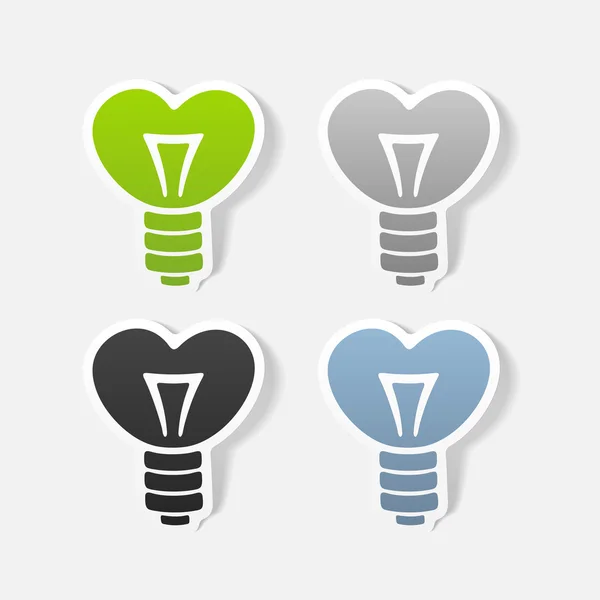 Lamp realistische stickers — Stockvector