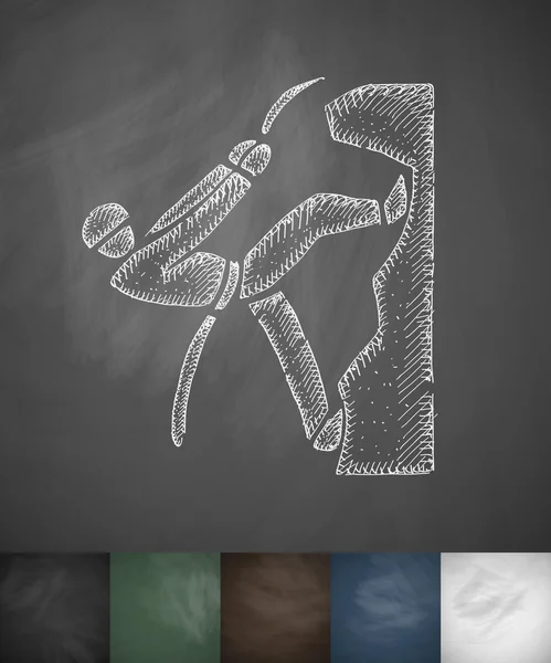 Pictogram van een hand getekende klimmer — Stockvector