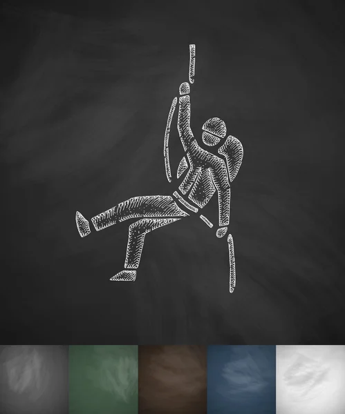 Icône alpiniste dessinée à la main — Image vectorielle