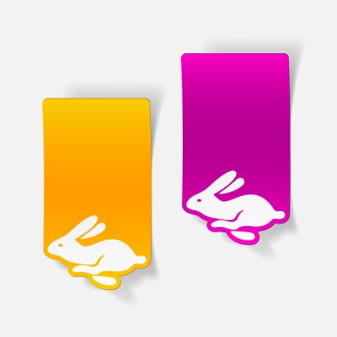 Paskalya tavşanı gerçekçi çıkartmaları 