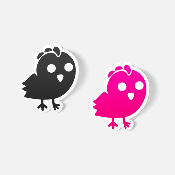 Chicken realistic stickers — Stock Vector