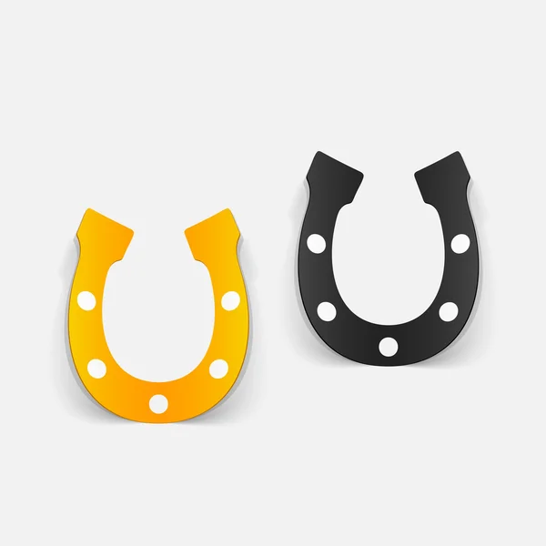 Horseshoe realistic stickers — Stock Vector