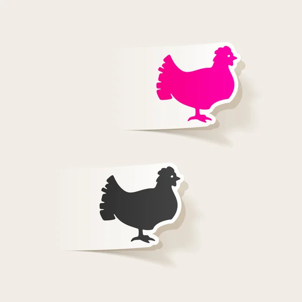Pegatinas realistas pollo — Archivo Imágenes Vectoriales