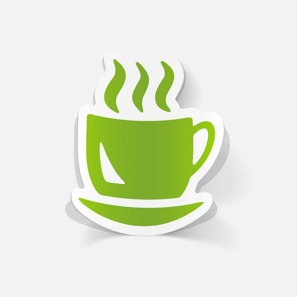 Coffee  realistic sticker — Stock Vector