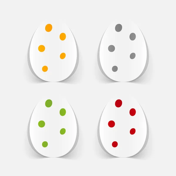 Adesivi uovo di Pasqua realistici — Vettoriale Stock