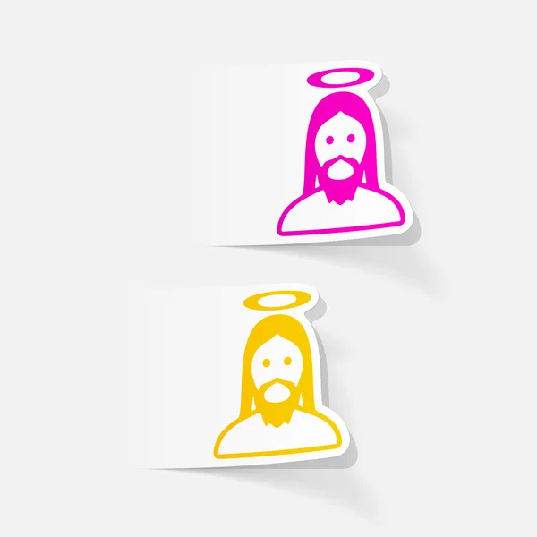 Pegatinas realistas de Jesús — Vector de stock