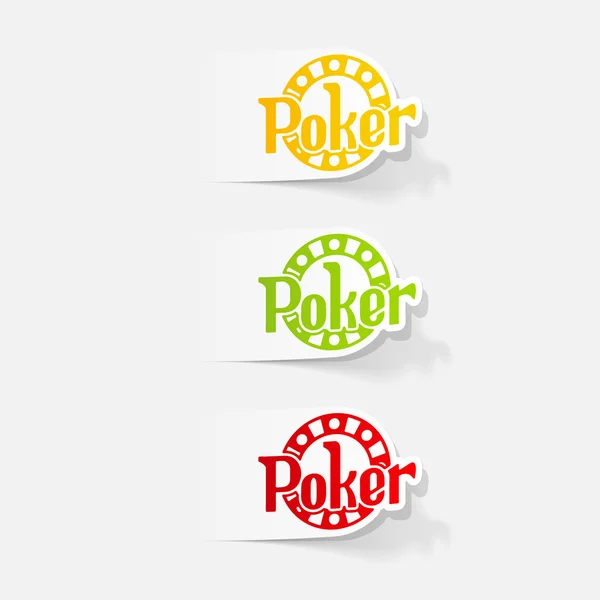 Realistic poker stickers — Stock Vector