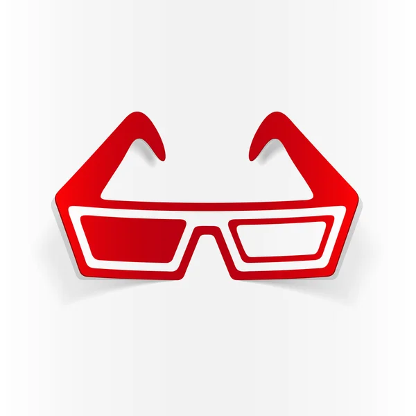 3D Brille realistischer Aufkleber — Stockvektor
