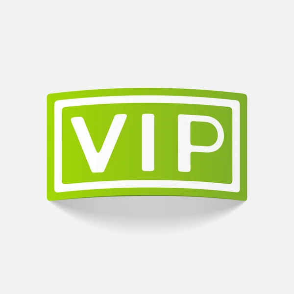 Etiqueta engomada realista vip — Vector de stock