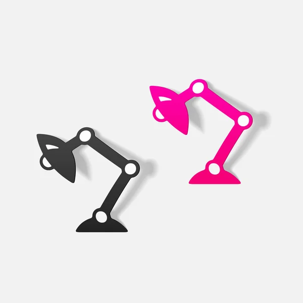 Desk lamp realistische stickers — Stockvector