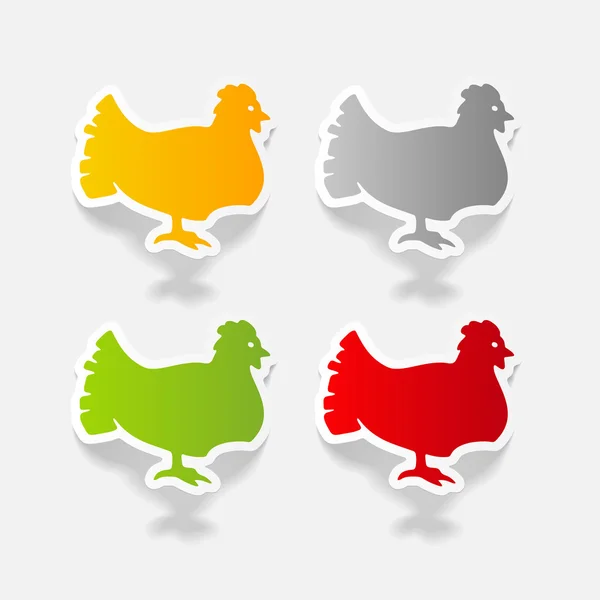 Realistyczne naklejki kurczaka — Wektor stockowy