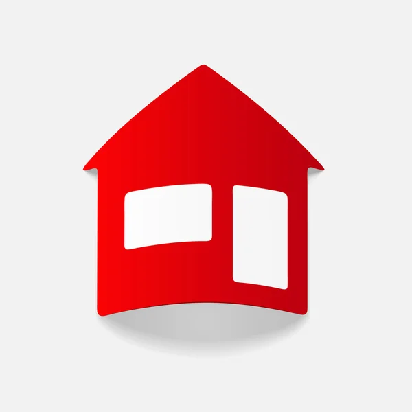 Casa adesivo realistico — Vettoriale Stock