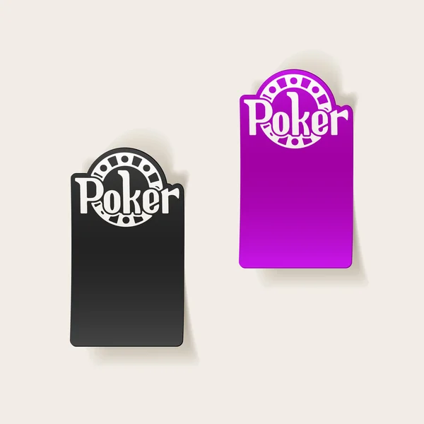 Realistic poker stickers — Stock Vector