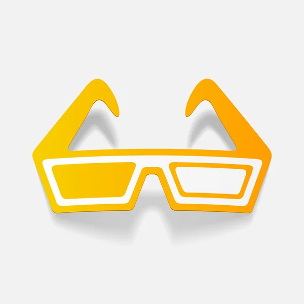 3 d メガネの現実的なステッカー — ストックベクタ