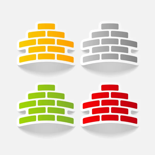 Brickwork realistic stickers — Stock Vector