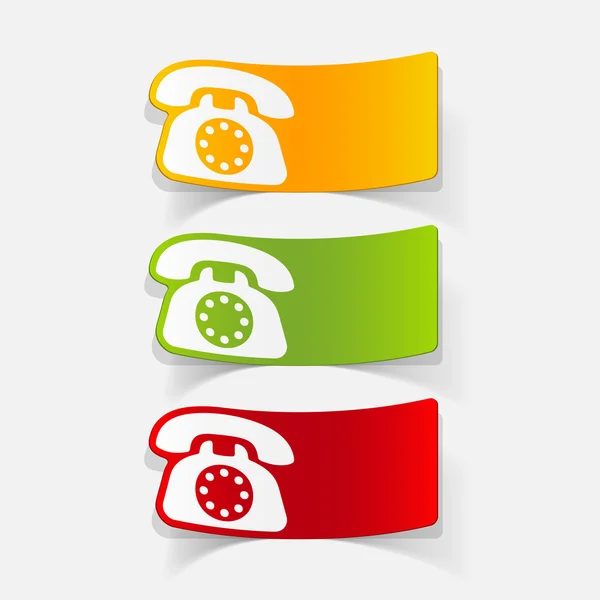 Telefoon realistische stickers — Stockvector