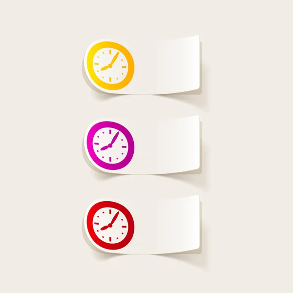 Uhr realistische Aufkleber — Stockvektor