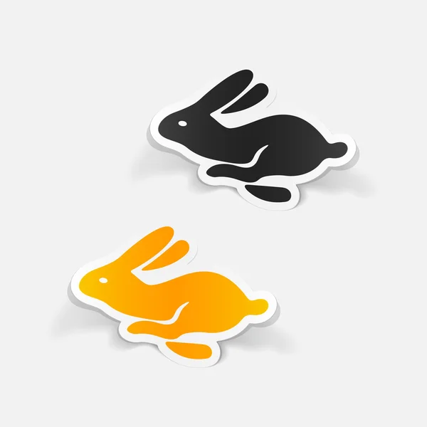Pasen konijn realistische stickers — Stockvector