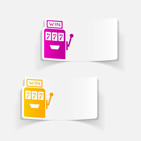 Realistische slotmachine stickers — Stockvector