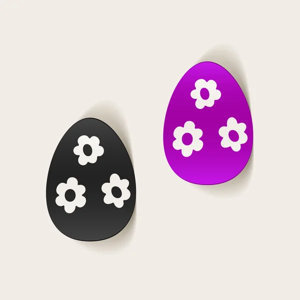 Realistické samolepky velikonoční vajíčko — Stockový vektor