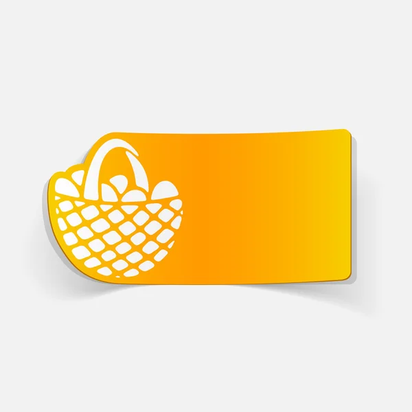 Easter basket realistische sticker — Stockvector