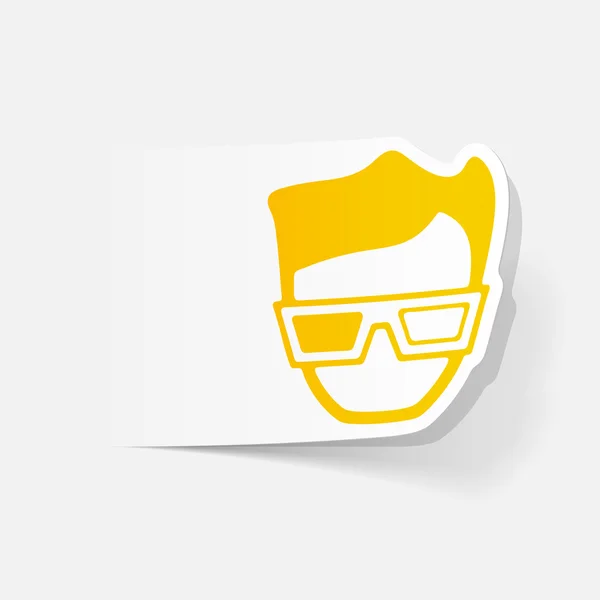 Sticker réaliste lunettes 3d — Image vectorielle