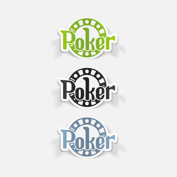 Realistic poker stickers — Stock Vector