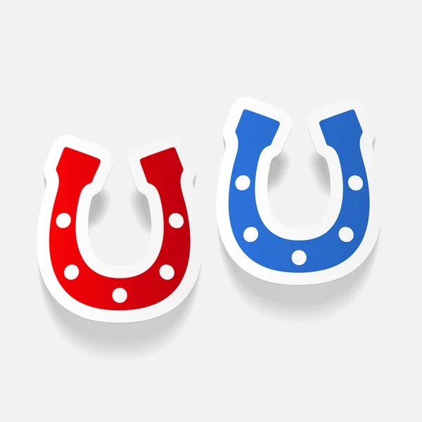 Horseshoe realistic stickers — Stock Vector