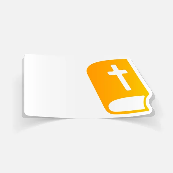 Bijbel realistische sticker — Stockvector