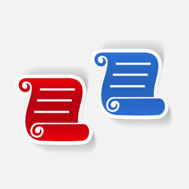 boş kağıt gerçekçi çıkartmaları